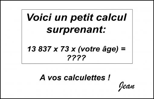 A vos calculettes...