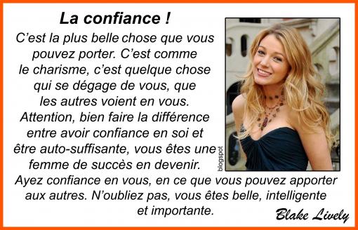 La confiance...