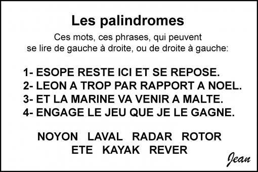 Les palindromes...