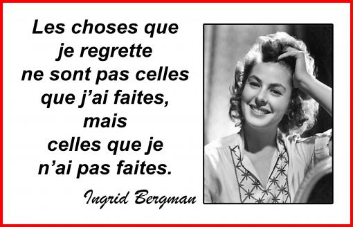 Mes regrets...